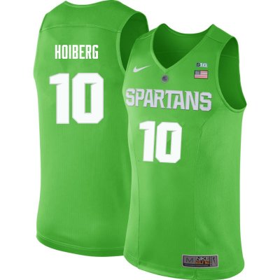 Men Michigan State Spartans NCAA #10 Jack Hoiberg Green Authentic Nike 2019-20 Stitched College Basketball Jersey CY32O56JR